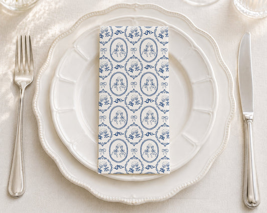 Klink Cameo Blue - Printed Guest Towel