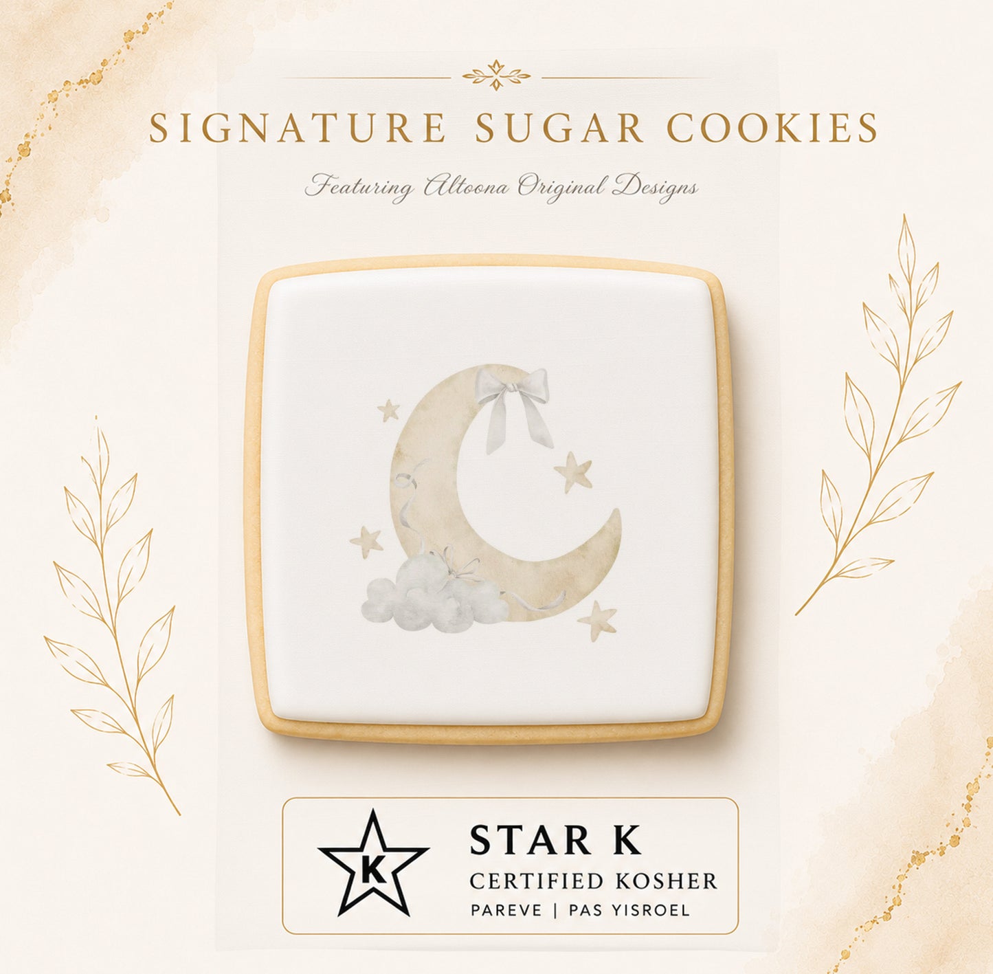 Bow Moon Cookies | 12 Pack | Free Shipping