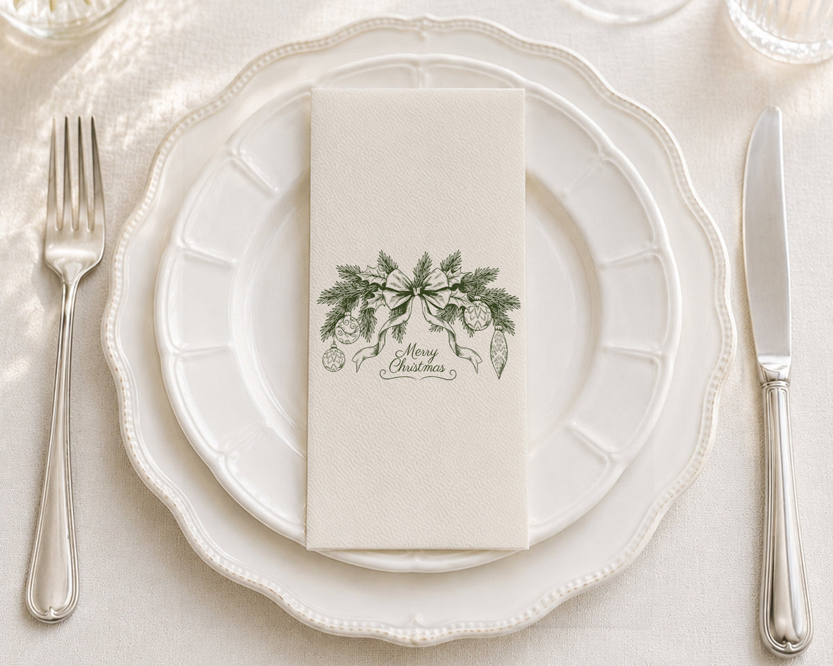 Christmas Banner - Printed Guest Towel