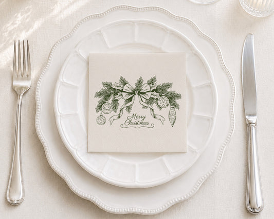 Christmas Banner Cocktail Napkin