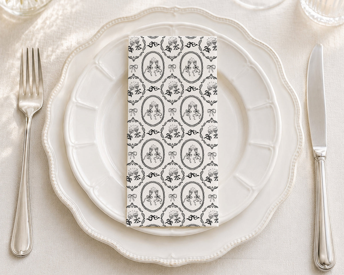 Klink Cameo Black - Printed Guest Towel