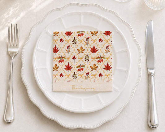 Cozy Thanksgiving Cocktail Napkin