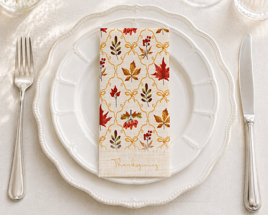 Cozy Thanksgiving - Printed Guest Towel