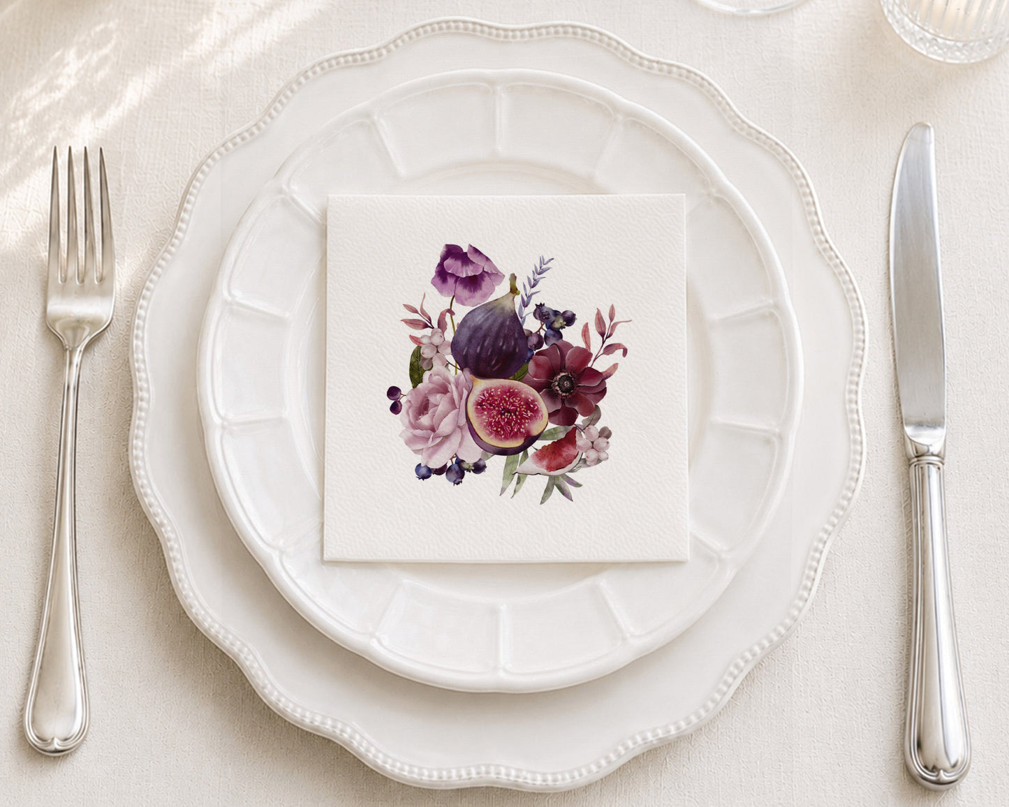 Fig Bouquet Cocktail Napkin