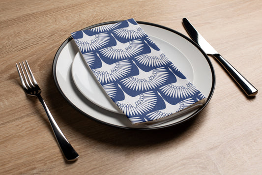 Flying Swans Blue - Printed Guest Towel