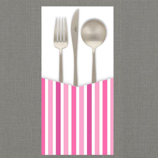 Candy Stripe Pink  - Cutlery Pouch