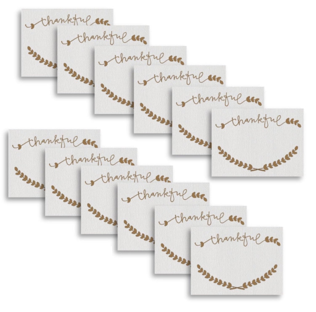 Gold Thankful Place Cards