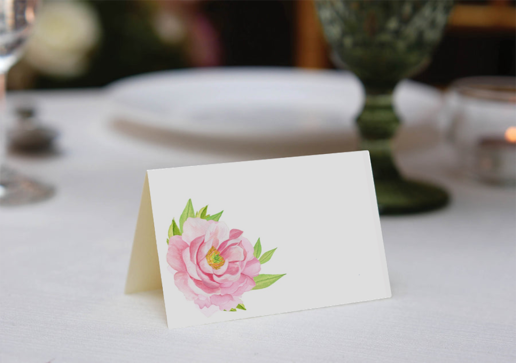 Pink Peony Place Cards