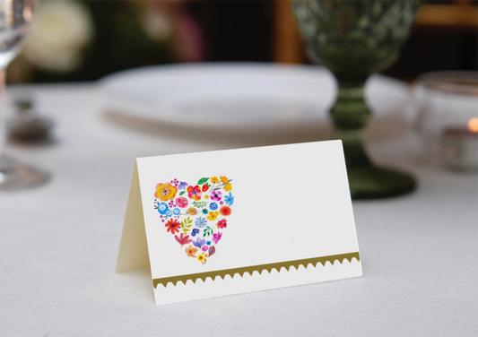 Floral Heart Place Cards