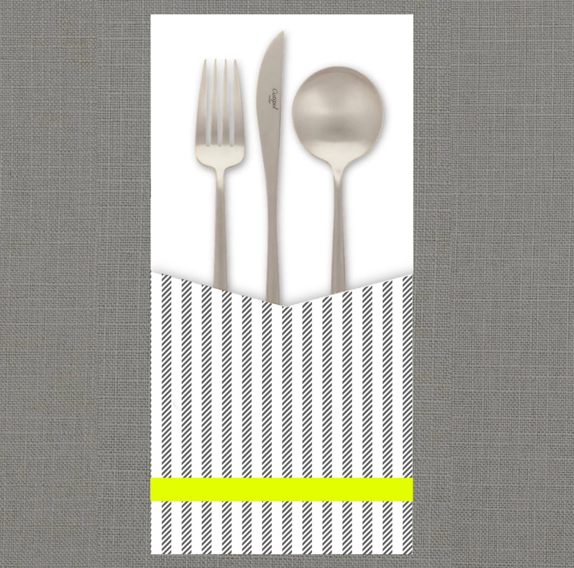 Cotton Stripe (YELLOW) - Cutlery Pouch