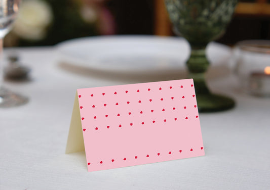 Pink Hearts Place Cards