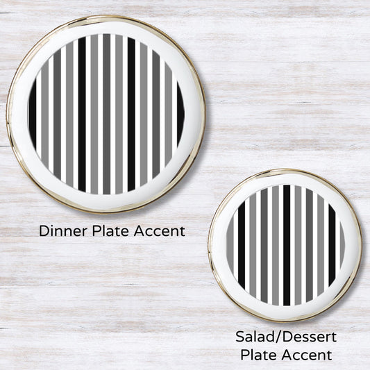 Candy Stripe Gray Plate Accent