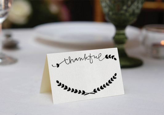Black Thankful Place Cards