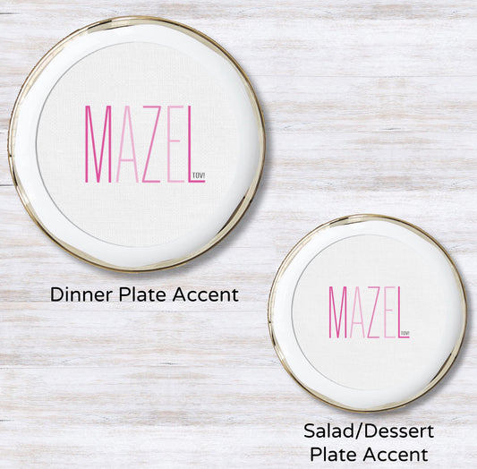 Mazel Tov Pink Plate Accent