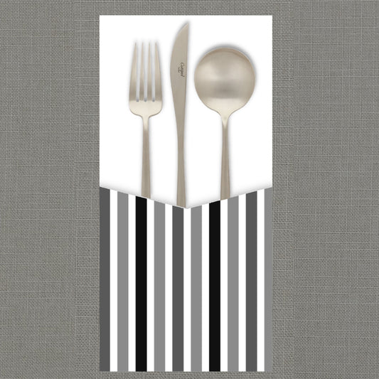 Candy Stripe Gray  - Cutlery Pouch