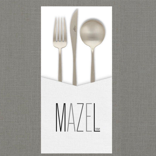 Mazel Tov Gray  - Cutlery Pouch