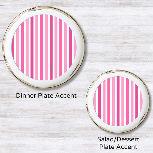 Candy Stripe Pink Plate Accent
