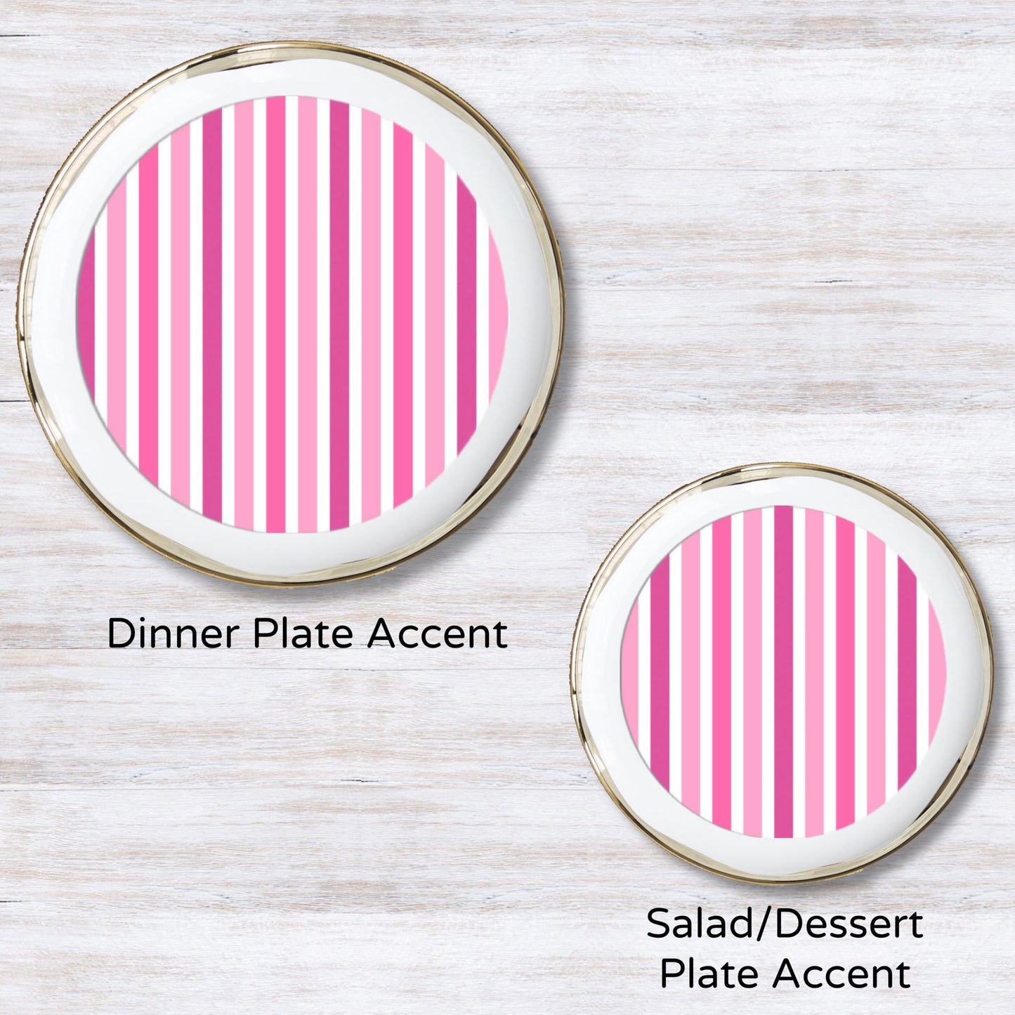 Candy Stripe Pink Plate Accent