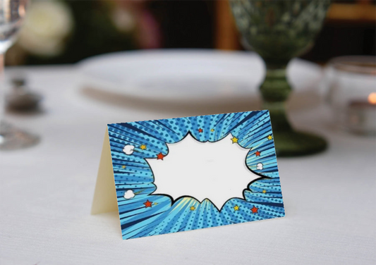 Calling all Superheroes Place Cards