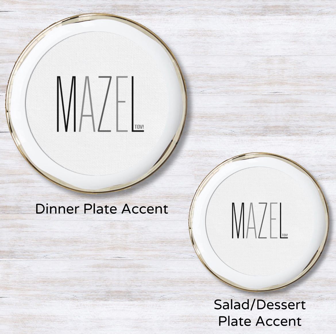 Mazel Tov Gray Plate Accent