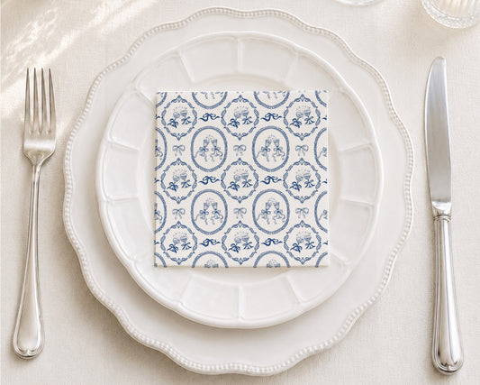 Klink Cameo Blue Cocktail Napkin