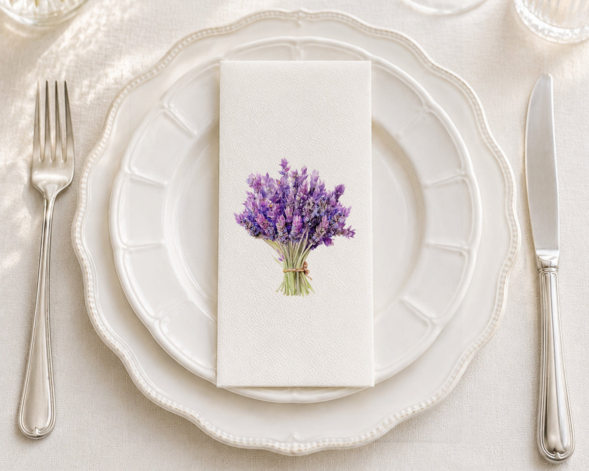 Lavender Bouquet - Printed Guest Towel