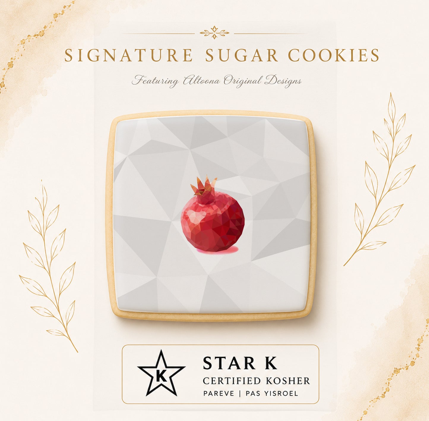 Pixelated Pomegranate Cookies | 12 Pack | Free Shipping