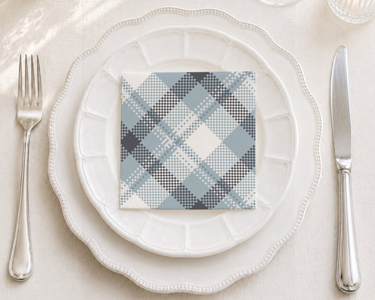Storm Check Cocktail Napkin