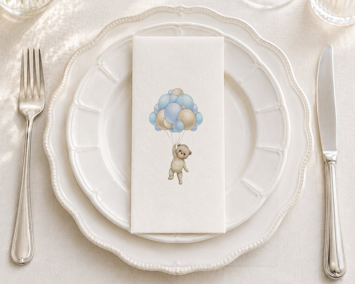 Teddy Blue - Printed Guest Towel