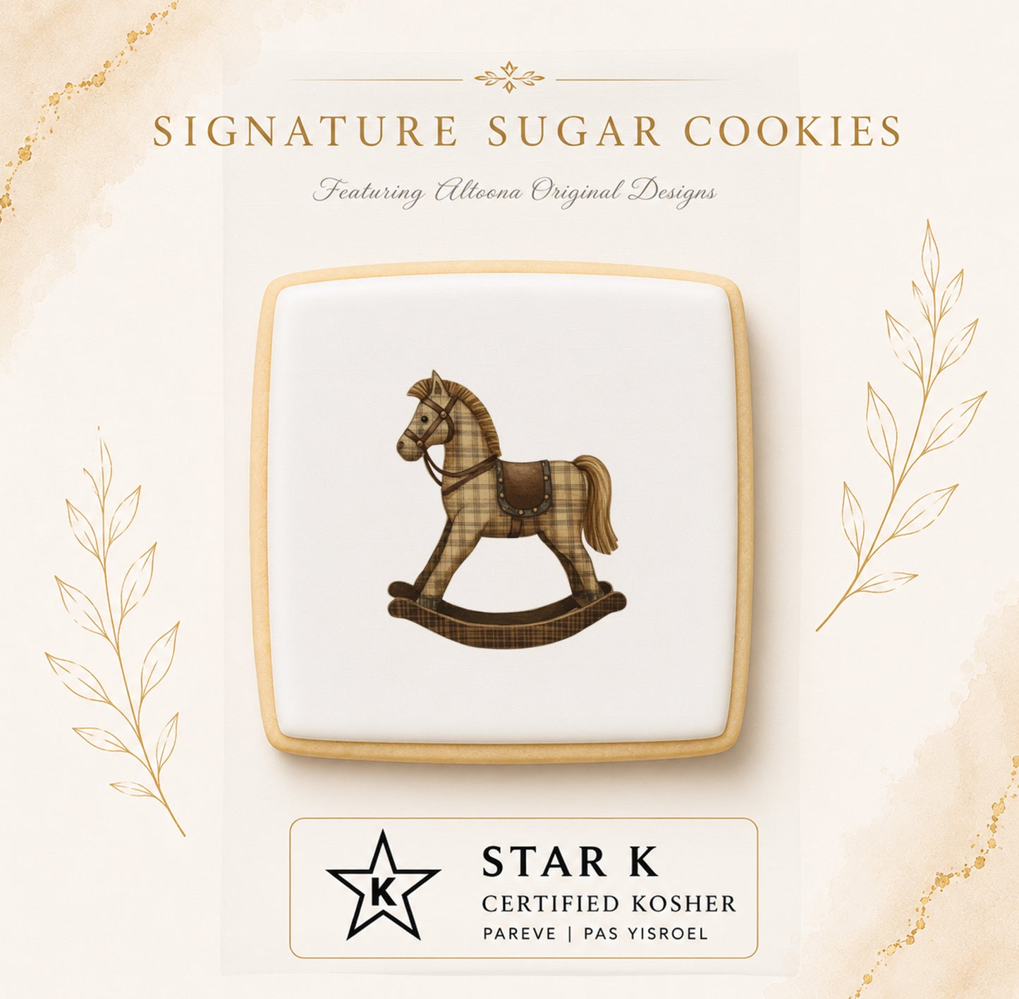 Vintage Rocking Horse Cookies | 12 Pack | Free Shipping