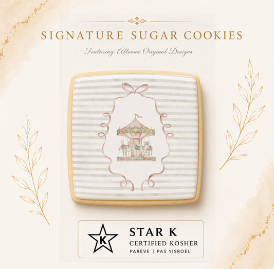 Watercolor Carousel Cookies | 12 Pack | Free Shipping