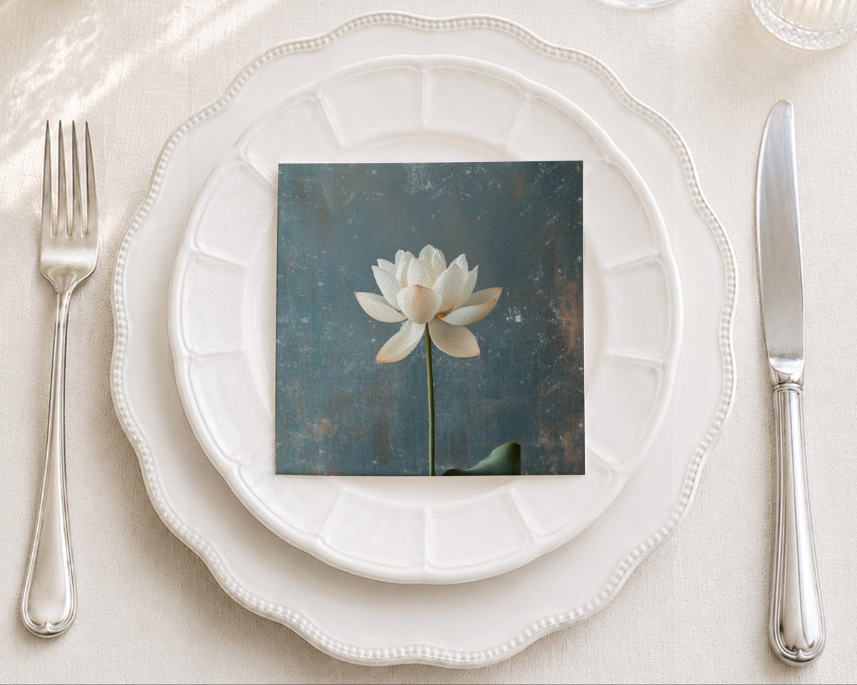 White Lotus Cocktail Napkin