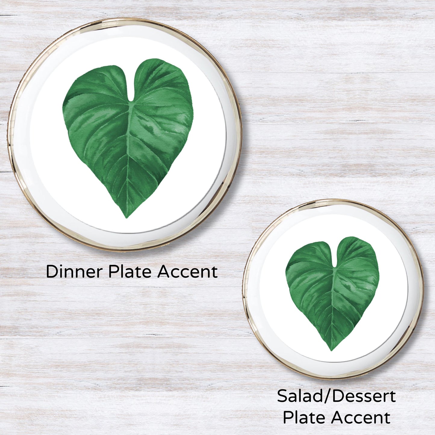 Love Leaf Green Plate Accent