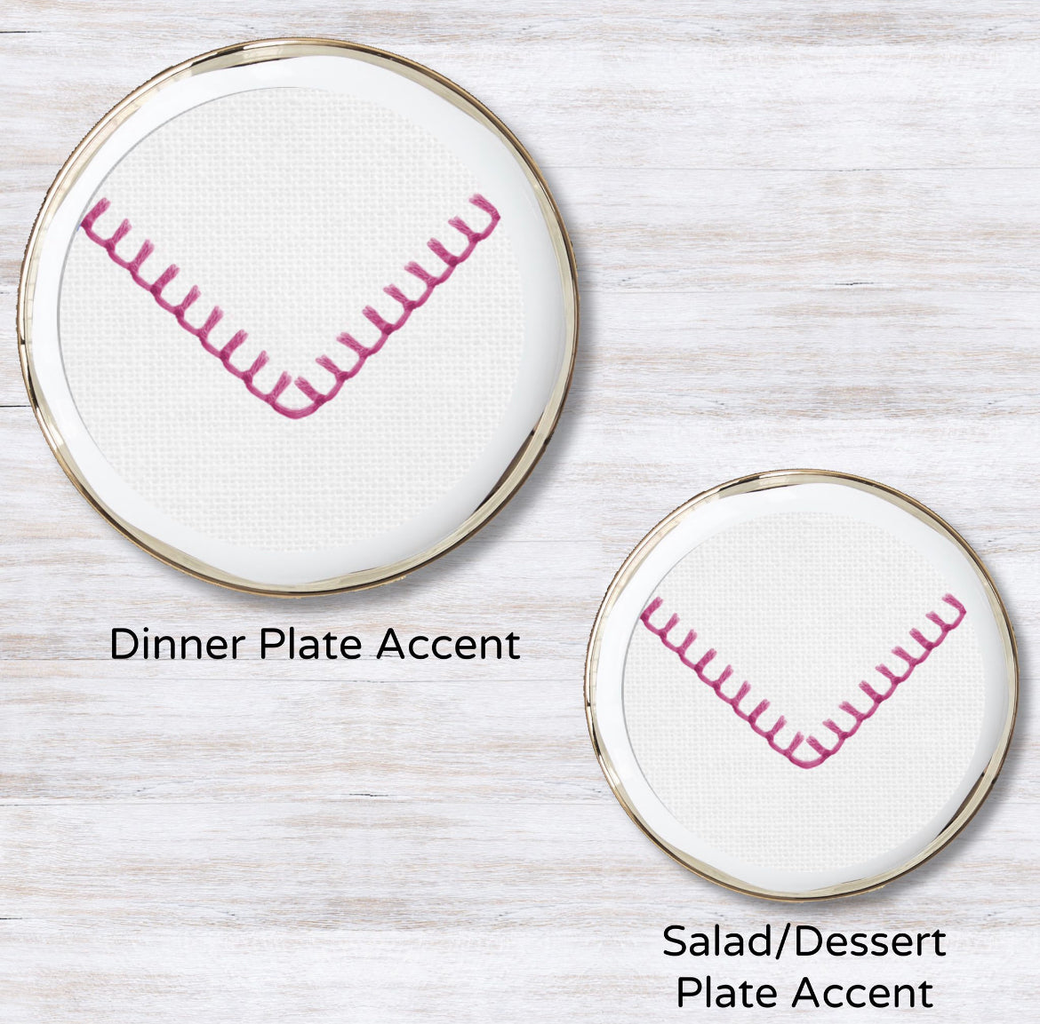 Stitched Pink Plate Accent