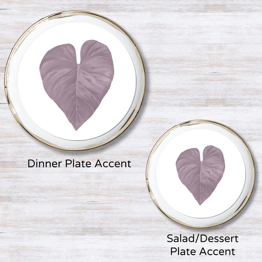 Love Leaf Lavender Plate Accent