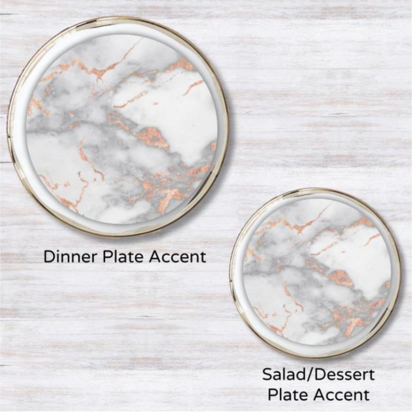 Metallic Rose Gold Marble Guild Plate Accent