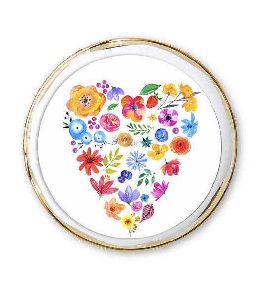 Floral Heart Plate Accent