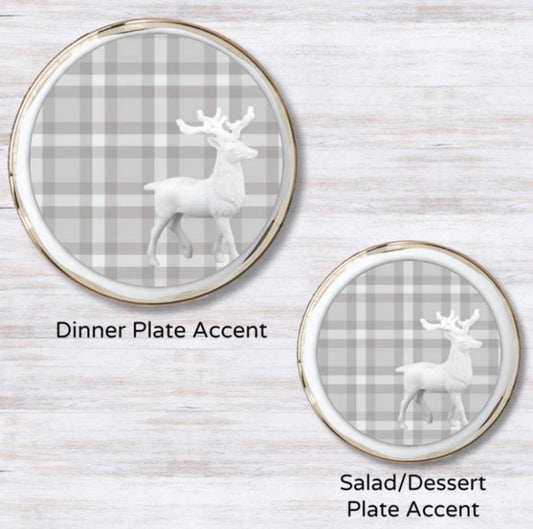 Prancer Plaid Plate Accent