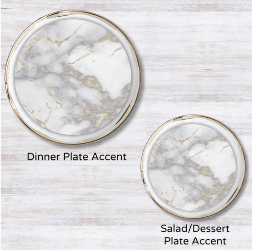 Metallic Gold Marble Guild Plate Accent