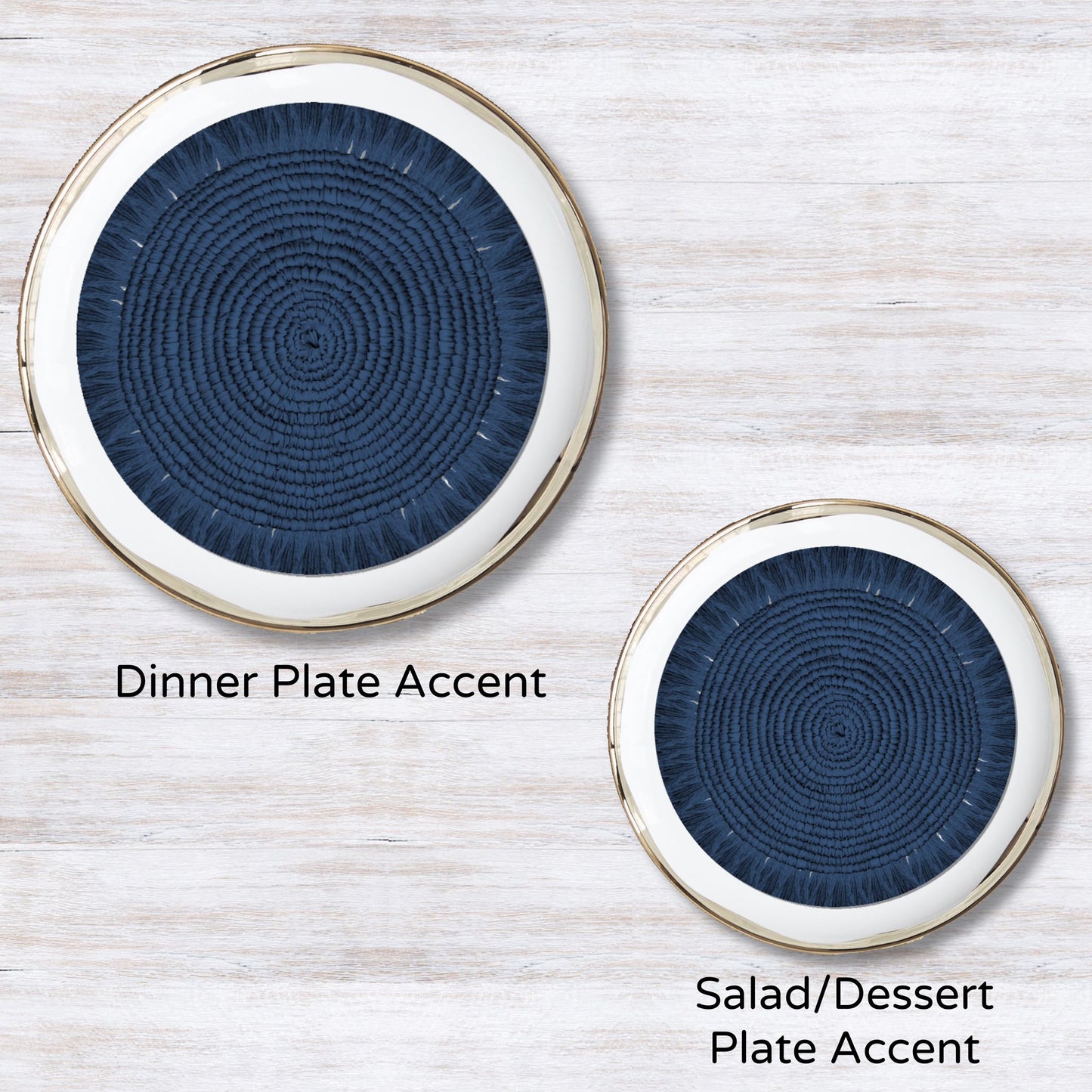 Woven Navy Plate Accent