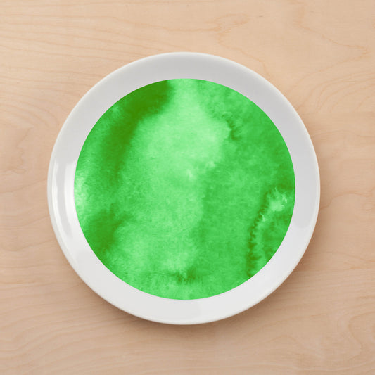 Watercolor Green Plate Accent
