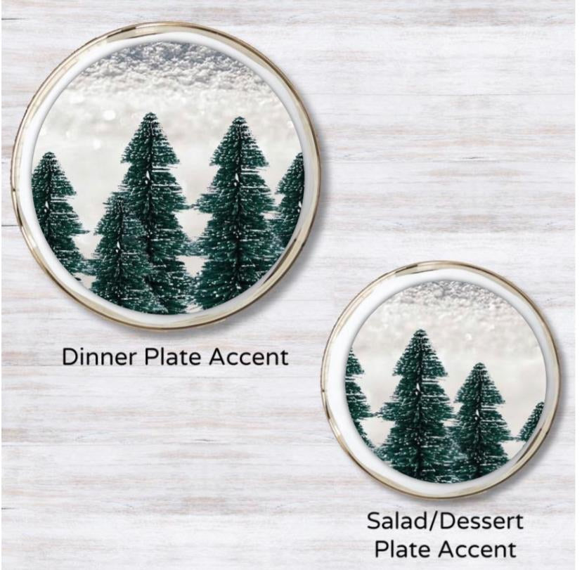 White Christmas Plate Accent