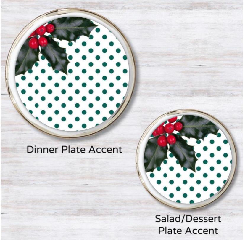 Holly Jolly Christmas Plate Accent