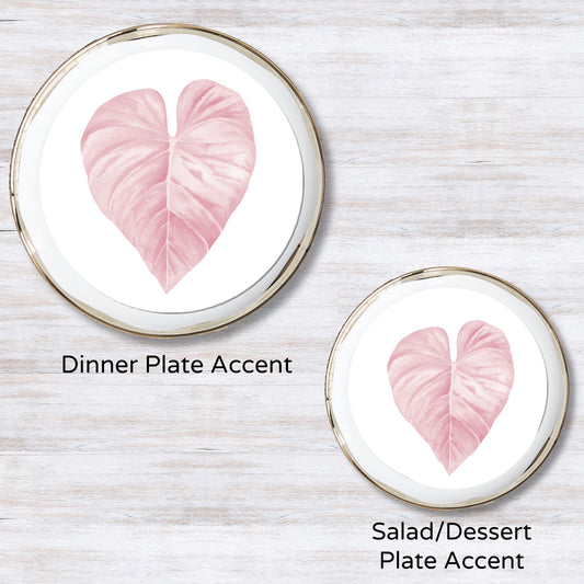 Love Leaf Pink Plate Accent