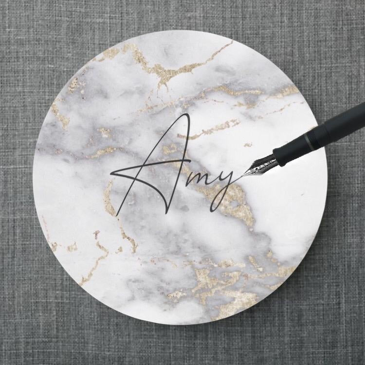 Metallic Gold Marble Plate Accent