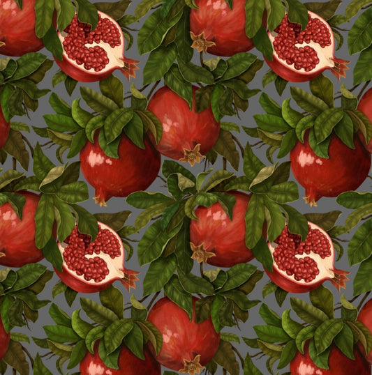 Pomegranate Foliage Charger RED - (SQUARE)
