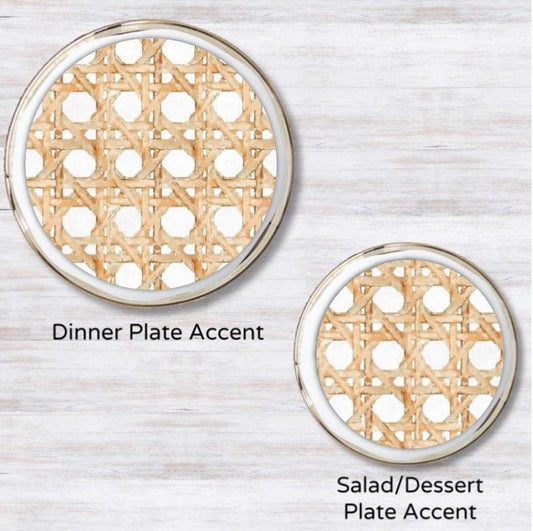 Wicker White Plate Accent