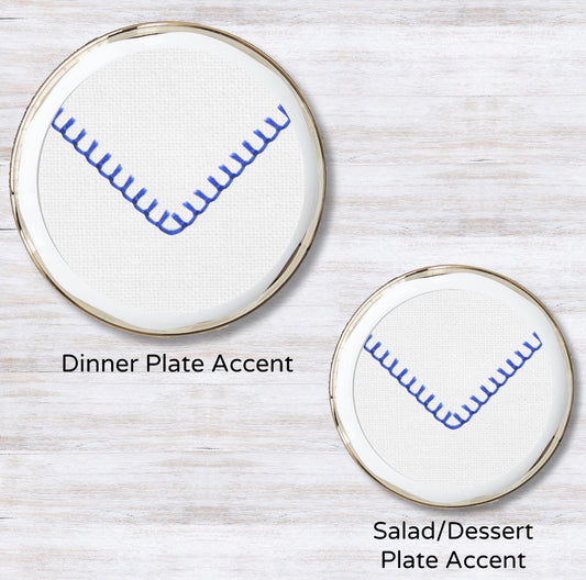 Stitched Royal Blue Plate Accent