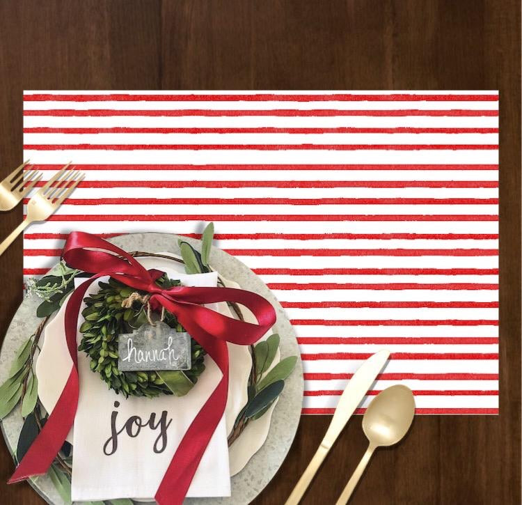 Red Painted Stripe - Placemat