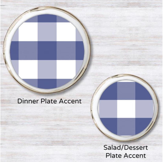 Gingham Blue Plate Accent